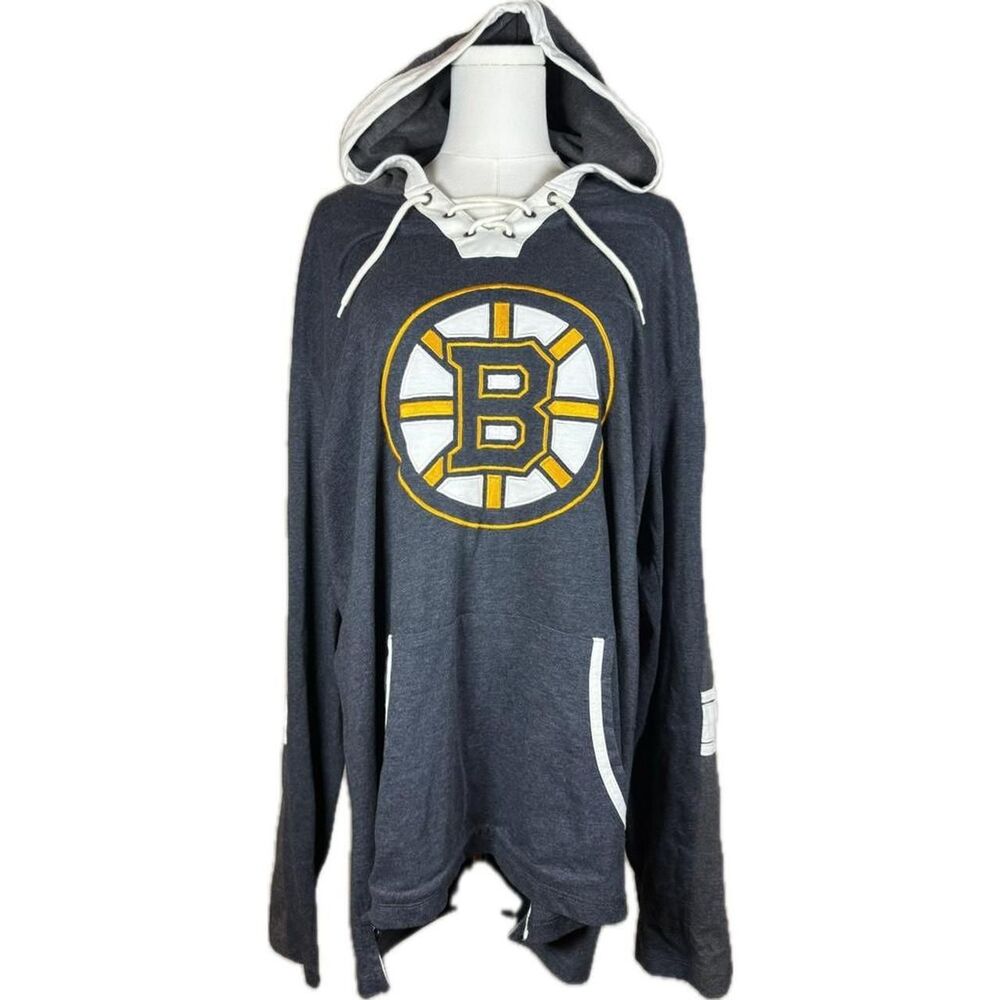 Nhl Women's Grey and Yellow Hoodie